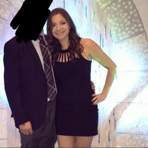 Trixxi Black Minidress with Caged Chest